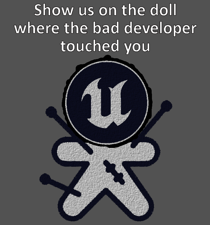 otterdown's tweet photo. Poking a little @UnrealEngine fun at a developer friend https://t.co/EVandrIKfN