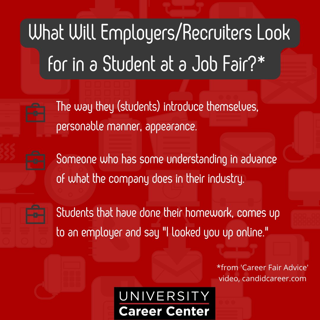 Stand out to employers at the 2022 Spring Job and Internship Fair this Wednesday. 

Watch this video, presented by Candid Career, and see what employers look for when speaking with students at a career fair: bit.ly/3pp3DlE

#UCC #CardsGetHired #YouveGotThis