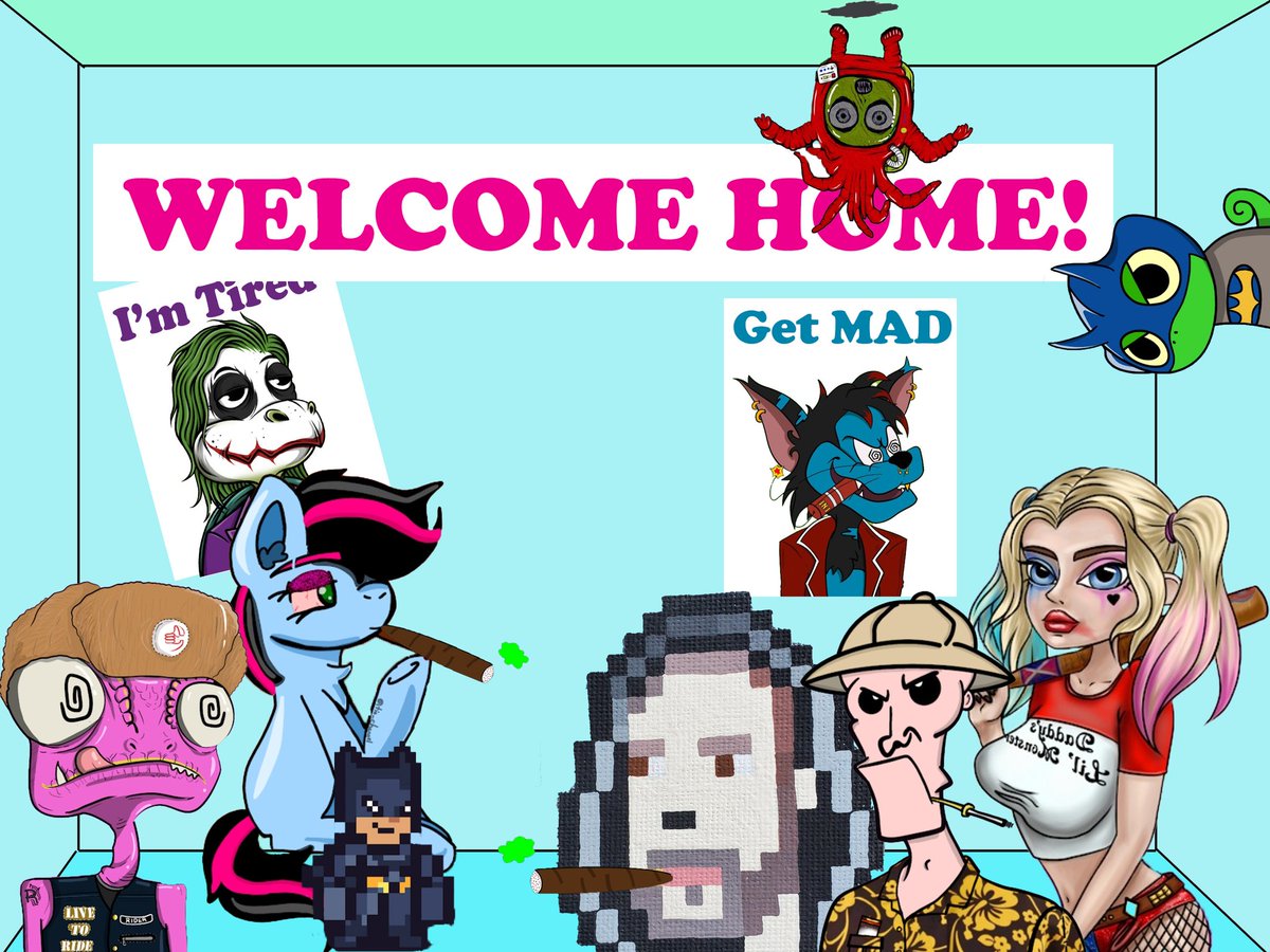 Welcome Party for my new <a href="/stonerpones/">Stoner Pones🦄🍃💕</a>! Lots of my wallets VIPs showed like <a href="/FLSNFT/">Funny Looking Strangers</a> <a href="/OGamedev/">Pixel Chibi</a> <a href="/TiredTurtleNFT/">Max The Tired Turtle</a> <a href="/DfiftyD50/">DFifty</a> @MrMadCatNFT <a href="/changmonsters/">Changmonsters</a> <a href="/ses1k/">Cryptina</a> <a href="/cryptogonzos/">The Dr - Crypto Gonzos🥃🚬</a> and Crypto Metal Fink to smoke <a href="/KushCabinNFT/">Kush Cabin 🌿</a> #CryptoBlunt and make her feel welcome!

#NFTCommunity #party #NFT