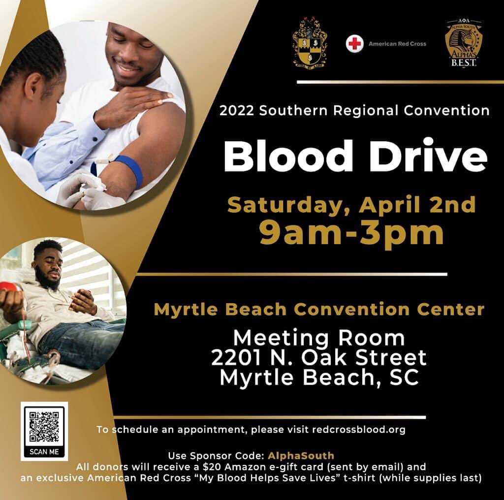 AlphaSouth's tweet photo. While convening in Myrtle Beach, SC at The Southern Region of Alpha Phi Alpha Fraternity, Inc. Regional Convention, members will be able to take a break for a worthy cause. Please come join us. #AlphasBest #SRC22 #Boldlygoingwherewevenevergonebefore https://t.co/MLIOupFm1o