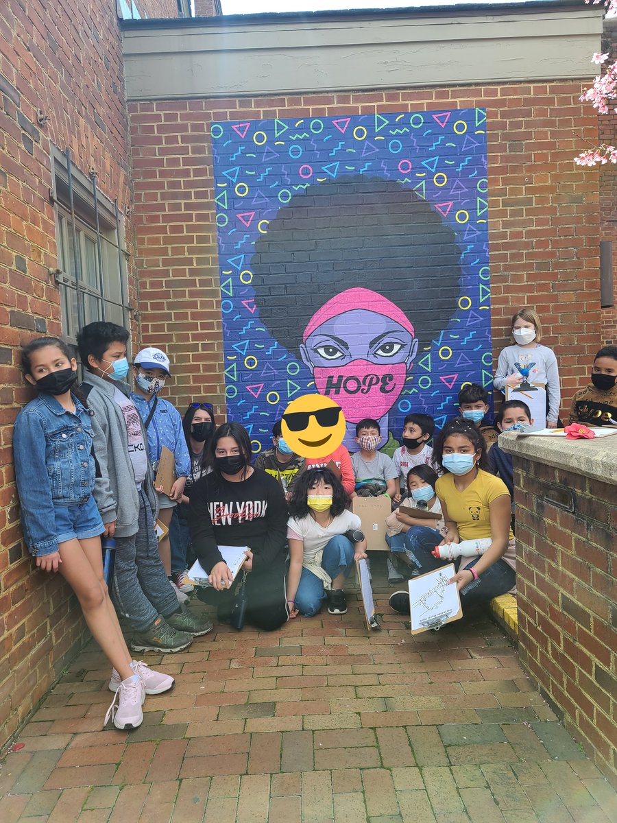 What a powerful statement this mural is making. Look closely at the headband and the mask ✊🏾 #Hope <a href="/NESnewcomers/">NES Newcomers</a> <a href="/nesartstudio/">nesartstudio</a> <a href="/KatColeReads/">Kathryn Cole</a> <a href="/NESlibrary/">Northside Library</a> <a href="/NorthsideES/">Northside Elementary</a> <a href="/csharpless1/">Coretta Sharpless</a>  <a href="/ell_nes/">NES ELL Team</a> <a href="/chccs/">Chapel Hill-Carrboro City Schools</a>