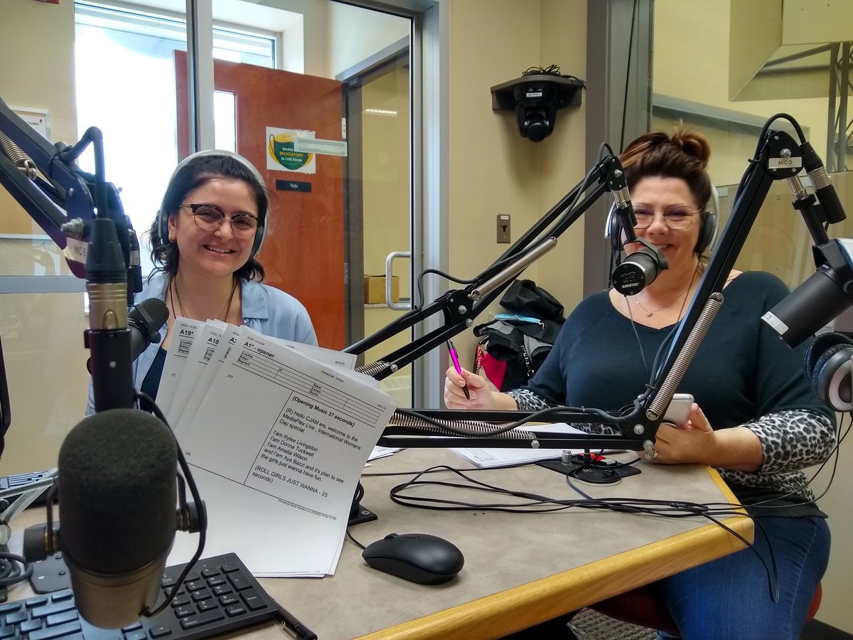 ryleeshaeog's tweet photo. Recording for our International Women's Day show today @The_MediaPlex! @CJAMFM https://t.co/4xFpZPvN6B