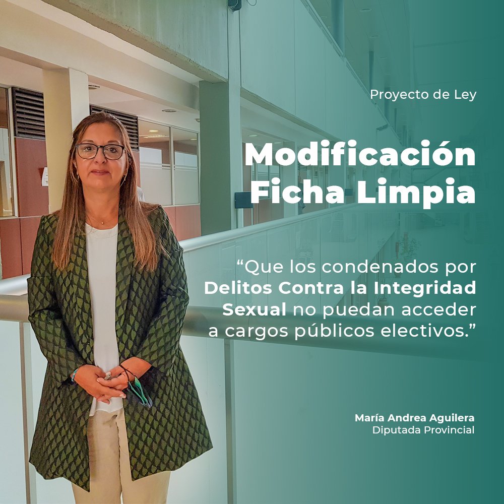 Presentamos una modificación a la Ley de <a href="/FichaLimpia/">Ficha Limpia</a> incluyendo los delitos contra la integridad sexual. Seguimos fortaleciendo los estándares que mejoren nuestras instituciones. El proyecto es acompañado por todos los legisladores de @legislaturach. 

#Chubut