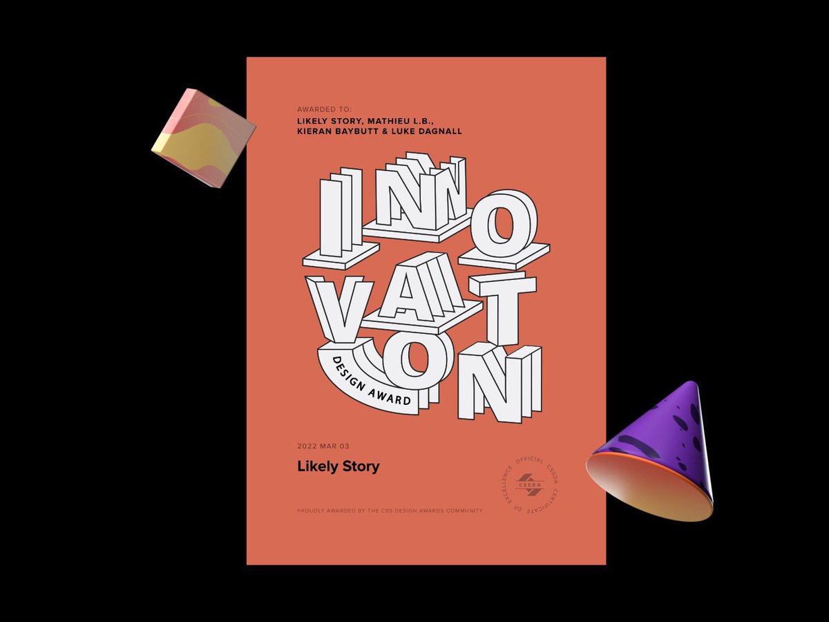 Well this is very nice 🍾

Thank you to <a href="/cssdesignawards/">CSS Design Awards</a> &amp; everyone who voted for us. We’re currently SOTD, so go and check it out.