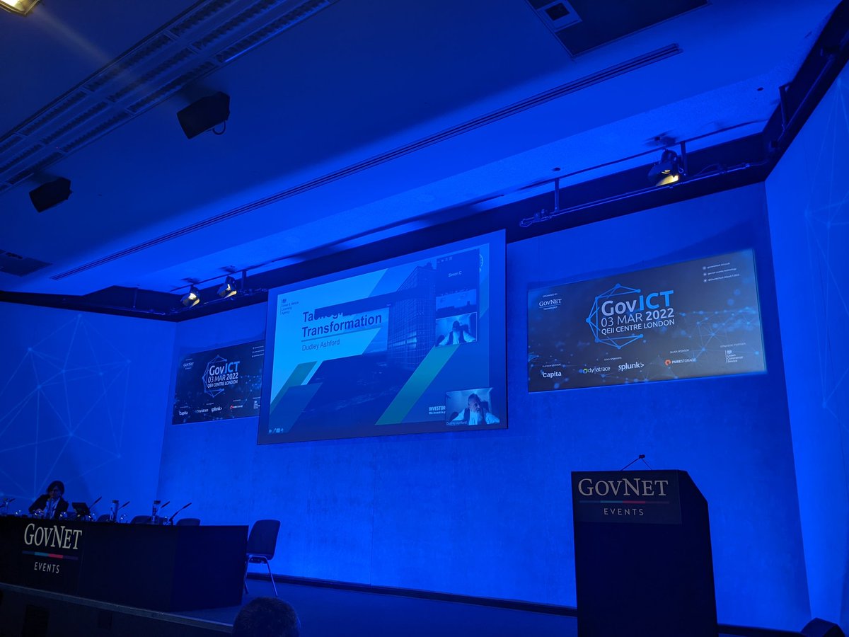 A truly tech conference with Dudley Ashford from <a href="/DVLAgovuk/">Driver and Vehicle Licensing Agency</a> streaming in to give his case study about transforming the tachograph service. #GovICT2022