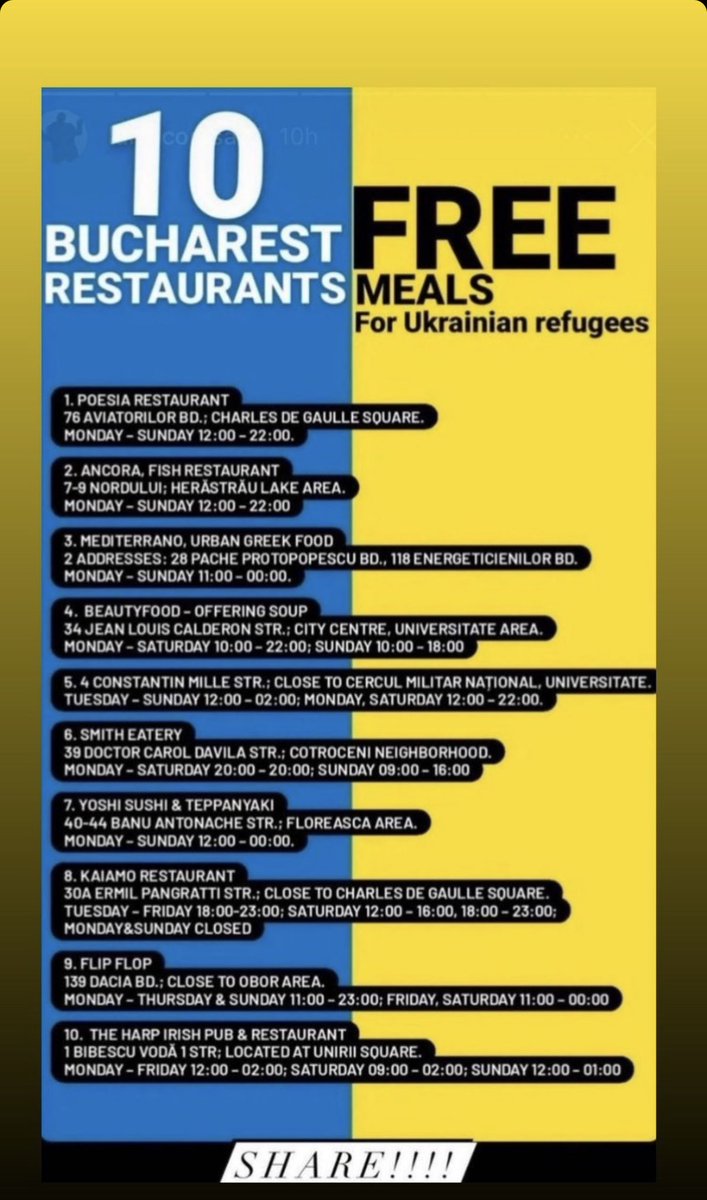 #Bucharest #Romania #restaurant #Ukraine #Ukrainian #refugees #RefugeesNeedHelp #RefugeeAssistance #StandWithUkraine️