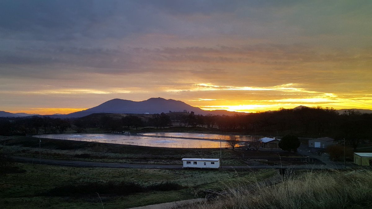 Lakeport_PW's tweet photo. Sunrise at the @CityofLakeport wastewater treatment plant in south Lakeport. Check out our website to learn more about our Sewer Division:  https://t.co/trp0gFuUkg #Lakeport #LakeportCA #LakeCountyCA #publicworks #wastewater https://t.co/T6ohGTN5sN