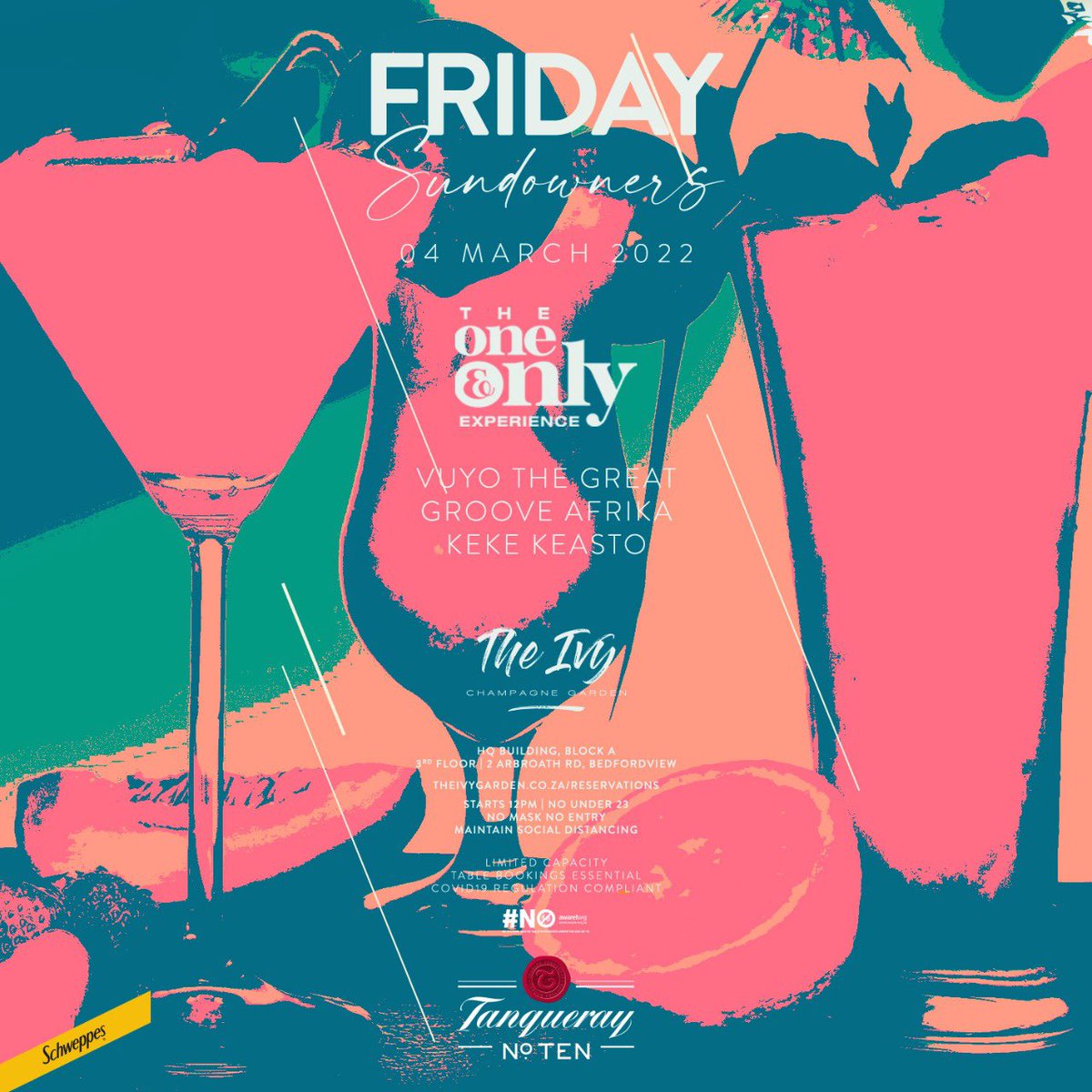 VuyoTheGreat's tweet image. It&apos;s been a tough week but we made it. Come join us at The Ivy Champagne Garden for after work drinks because you deserve it🍾🥂🍹

#TheOneAndOnlyExperience