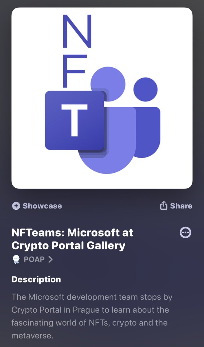 petrdu's tweet image. Fun team building event of our Microsoft Teams team in an NFT Gallery @CryptoPortalArt. Had a chance to show @WomenTribe_nfts and @CityDAO from my collection and we received a funny POAP ✨ thanks @samgittis &amp;amp; @ASychov for hosting &amp;amp; intro! 🚀