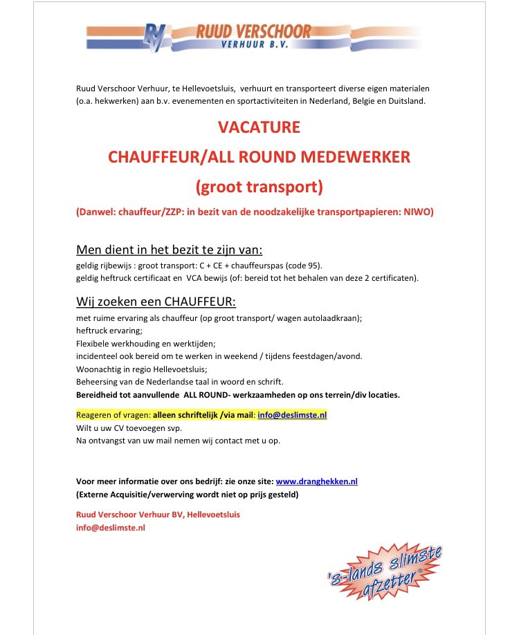 HARKEStransport's tweet photo. Het mooiste bedrijf van Nederland zoekt een chauffeur! #RuudVerschoorVerhuur #deslimsteafzetter #rtaub https://t.co/9zzdPQpSbz
