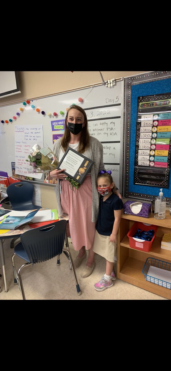 janetdbutts's tweet photo. Charlotte helped us and @COTaylor_PBC surprise her mommy! Congratulations to Elizabeth Brown, Central Region Elementary Beginning Teacher of the Year and District Finalist!!! @ValerieHaines @MrsGreen1997 @AshleySchutt2 @sdpbcESP @SDPBCProfDev https://t.co/EhL15wn8Ht