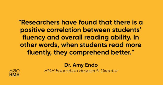 DeptGc's tweet photo. Even in middle school my friends....students should still be reading text and not just listening to it. We need to  build on their fluency skills that will foster READING comprehension skills....not just listening comprehension.  #HMHCo https://t.co/s8S3M0lnWF