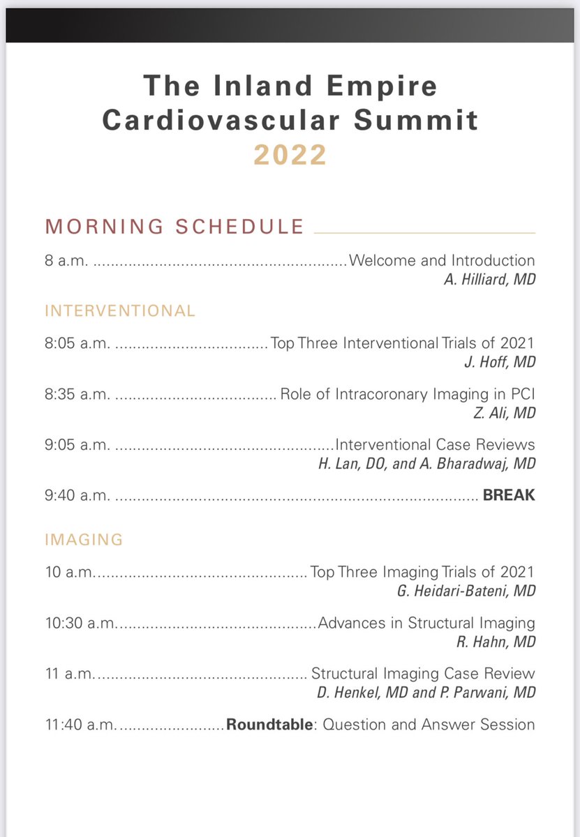 purviparwani's tweet photo. Excited to welcome @hahn_rt @shelleyhallmd @ziadalinyc to #LLUHeart cardiovascular symposium 2022! Thank you for joining us today. Super packed day with highlights from all the subspecialties of cardiology!
#Cardiotwitter @LLUHPhysicians @LLUHealth
@adityadoc1 @AAHilliardMD https://t.co/srn4144uzH