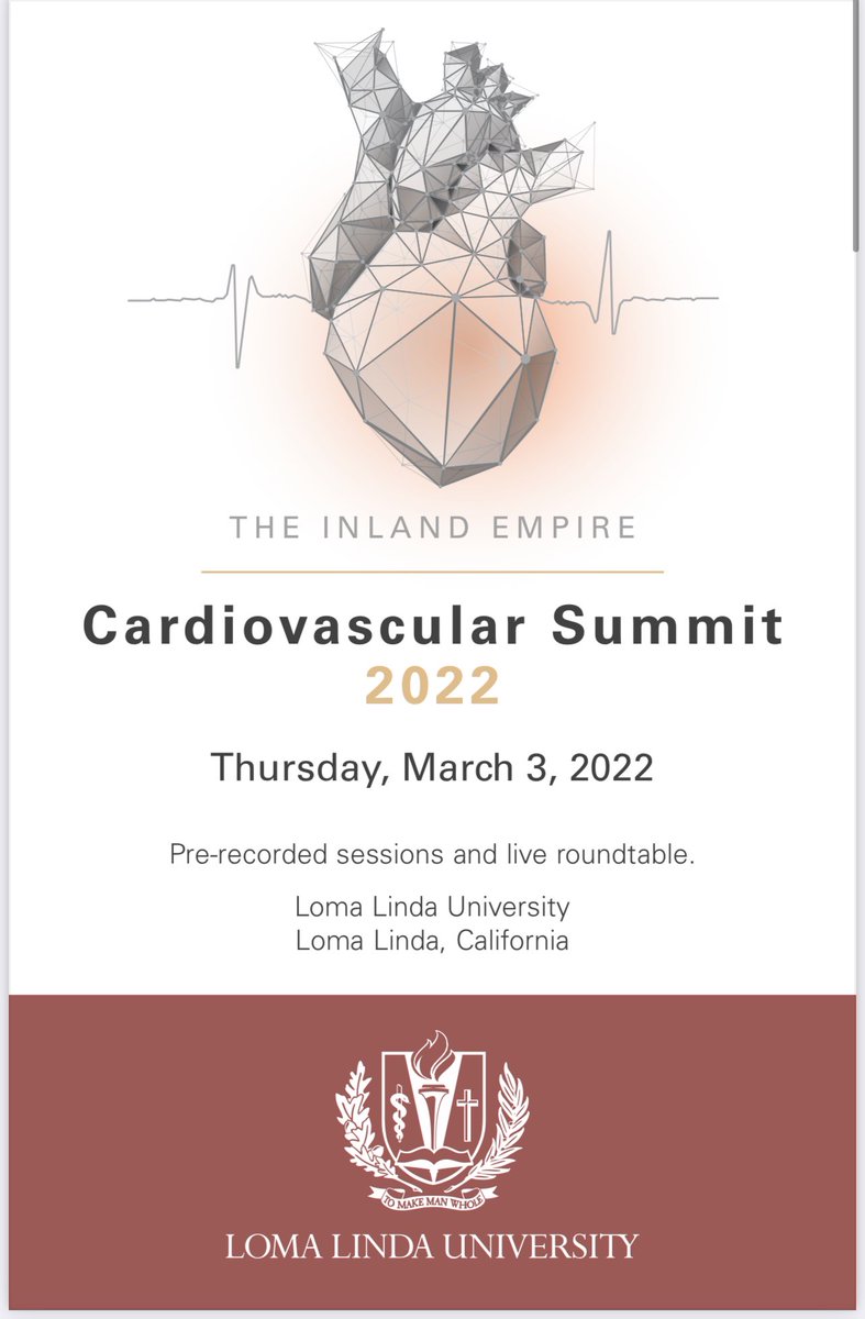 purviparwani's tweet photo. Excited to welcome @hahn_rt @shelleyhallmd @ziadalinyc to #LLUHeart cardiovascular symposium 2022! Thank you for joining us today. Super packed day with highlights from all the subspecialties of cardiology!
#Cardiotwitter @LLUHPhysicians @LLUHealth
@adityadoc1 @AAHilliardMD https://t.co/srn4144uzH