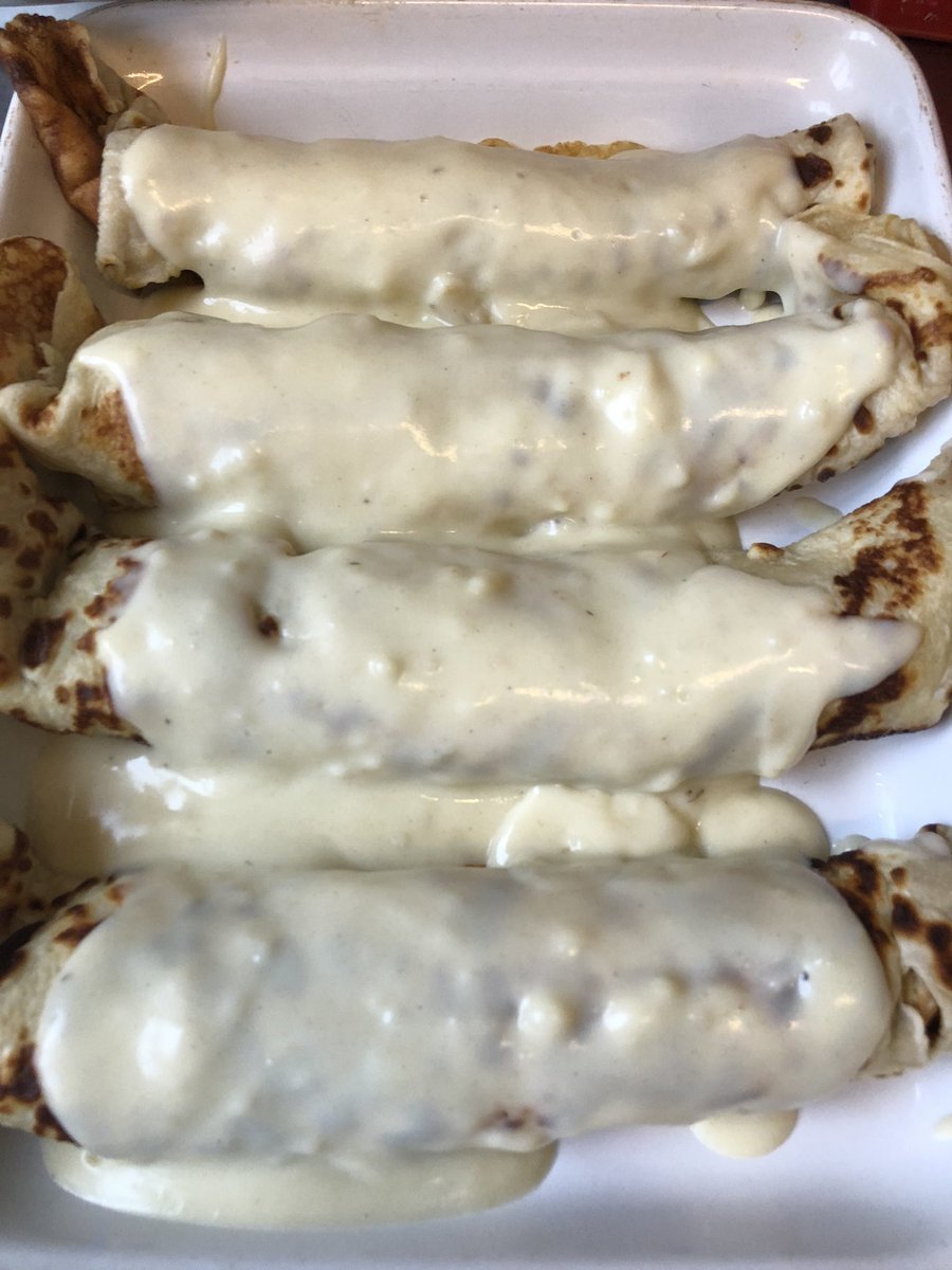 We couldn’t not have pancakes this week at Food for Thought - we filled them with delicious and healthy savoury fillings and smothered them in a béchamel sauce before baking them in the oven. @BathMind