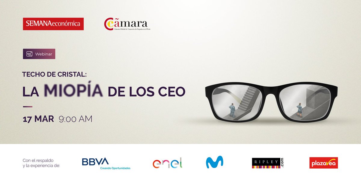 SEMANAeconomica's tweet photo. #WebinarsSE ¿Por qué tras tantos años de hablar sobre equidad de género, las brechas siguen sin cerrarse? Regístrate: https://t.co/oAPeDeEbNg

Trabajado en conjunto con la @CamaraEspanolaP.
Con el respaldo de @bbva_peru, @EnelPeru, @MovistarPeru, @RipleyenPeru y @plazavea. https://t.co/HNzOCFBOVD