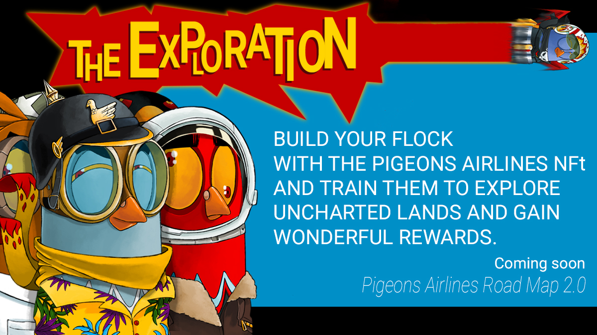 📢🐦📢Hello pigeons, and welcome back to our 2nd announcement!
We're building uncharted lands and working to let you train your pigeons and explore the world on their wings!
And yes, we said rewards!
Stay tuned for more details coming soon!🐦

#nft #Solana #NFTcommunity #NFTart