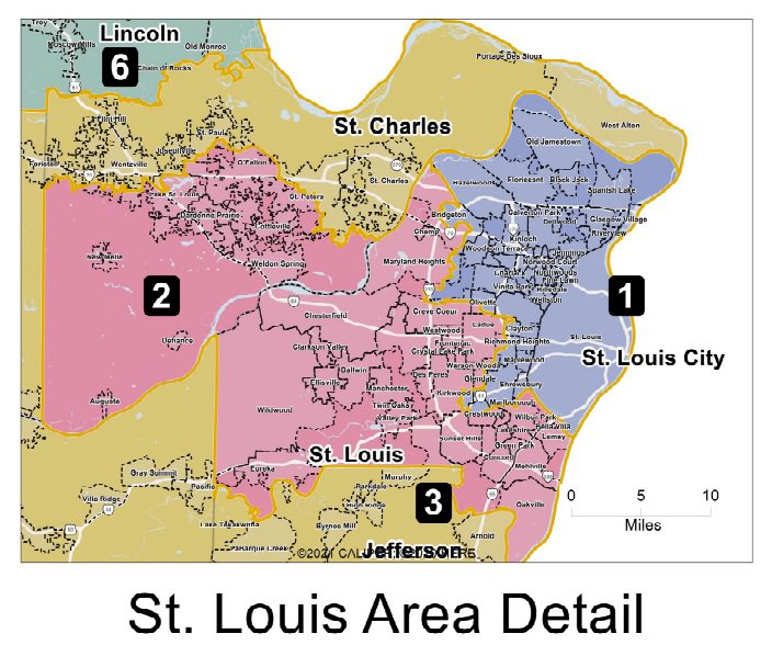 EmilyManleyTV's tweet photo. In the Senate: 
“House Bill 2117 will not pass this chamber,” @BobOnderMO says while holding the floor. Members have spent the last 45 minutes trying to approval yesterday’s journal. Here is what that 6R-2D map looks like that he’s referring to will not pass. #moleg https://t.co/aGFlwrkDTR