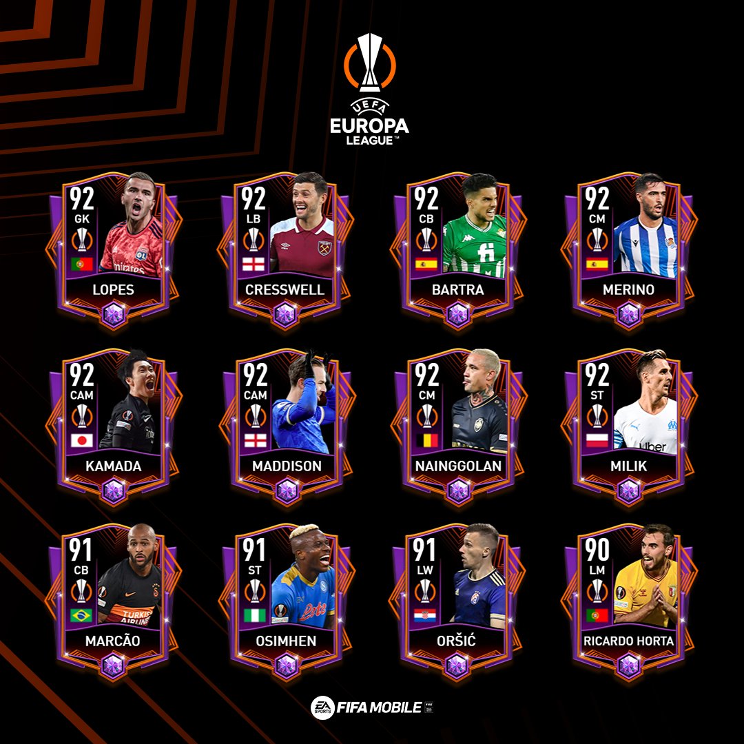 bred rytme klog EA SPORTS FC MOBILE on Twitter: "The UEFA Europa League returns to FIFA  Mobile with players from the top clubs in European football! 🙌 Read all  about it in the event guide