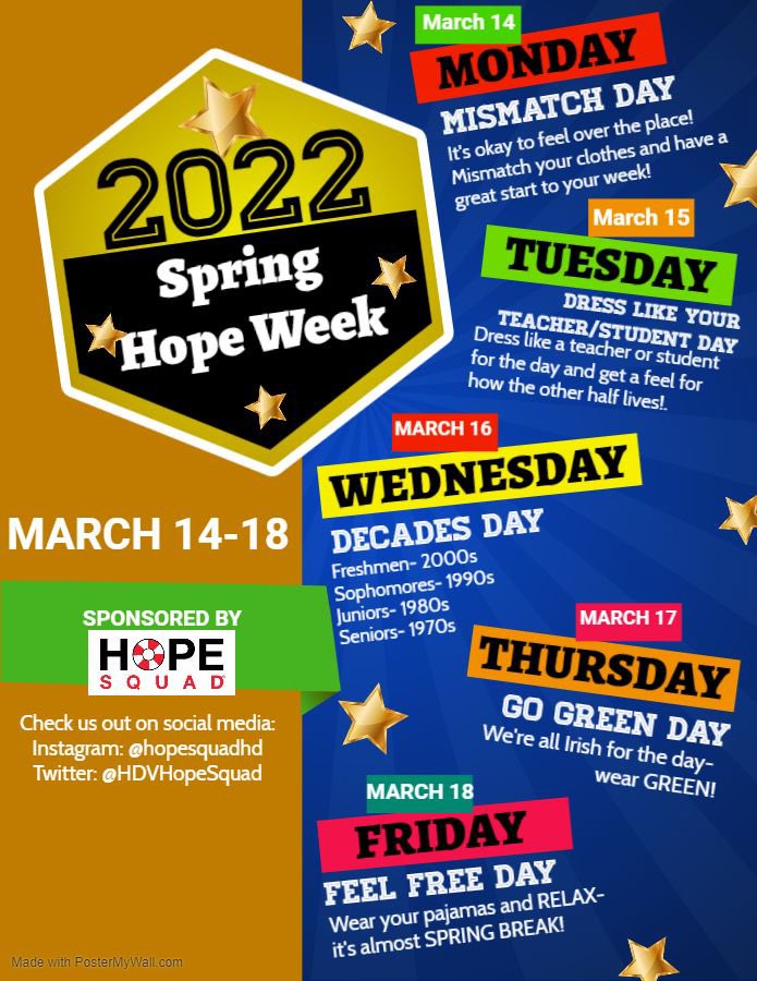 🚨SPRING HOPE SQUAD SPIRIT WEEK🚨 Let’s see the participation CATS💙