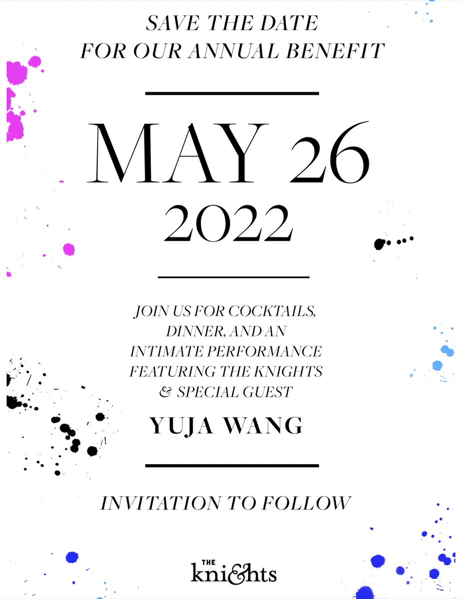 May 26, 2022: Join us at <a href="/tribeca360/">Tribeca 360°</a> for our Annual Benefit, featuring a special performance by The Knights and iconic pianist <a href="/YujaWang/">Yuja</a>. Click the link below to add the date to your calendar, and stay tuned for more information.

Add to calendar: evt.to/aeuemghew