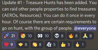 AfterEarthLati1's tweet photo. Update#1 se ha agregado Treasure Hunts. Puedes asaltar las propiedades de otras personas para encontrar tesoros (AERO, Recursos). Puedes hacerlo una vez cada hora. Por supuesto, hay ciertos requisitos para ir de caza, con el grupo de personas. #afterearth #Metaverse #AERO #crypto https://t.co/fvuItu9Qpd