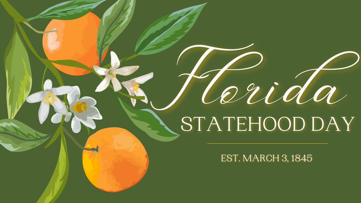 FLSenate's tweet photo. 177 years ago, Florida became the 27th state to enter the Union. Today, there is no better place to live, work and raise a family! Happy Birthday, Florida! #HBDFlorida 
#LoveFL https://t.co/MTHDltWPqY