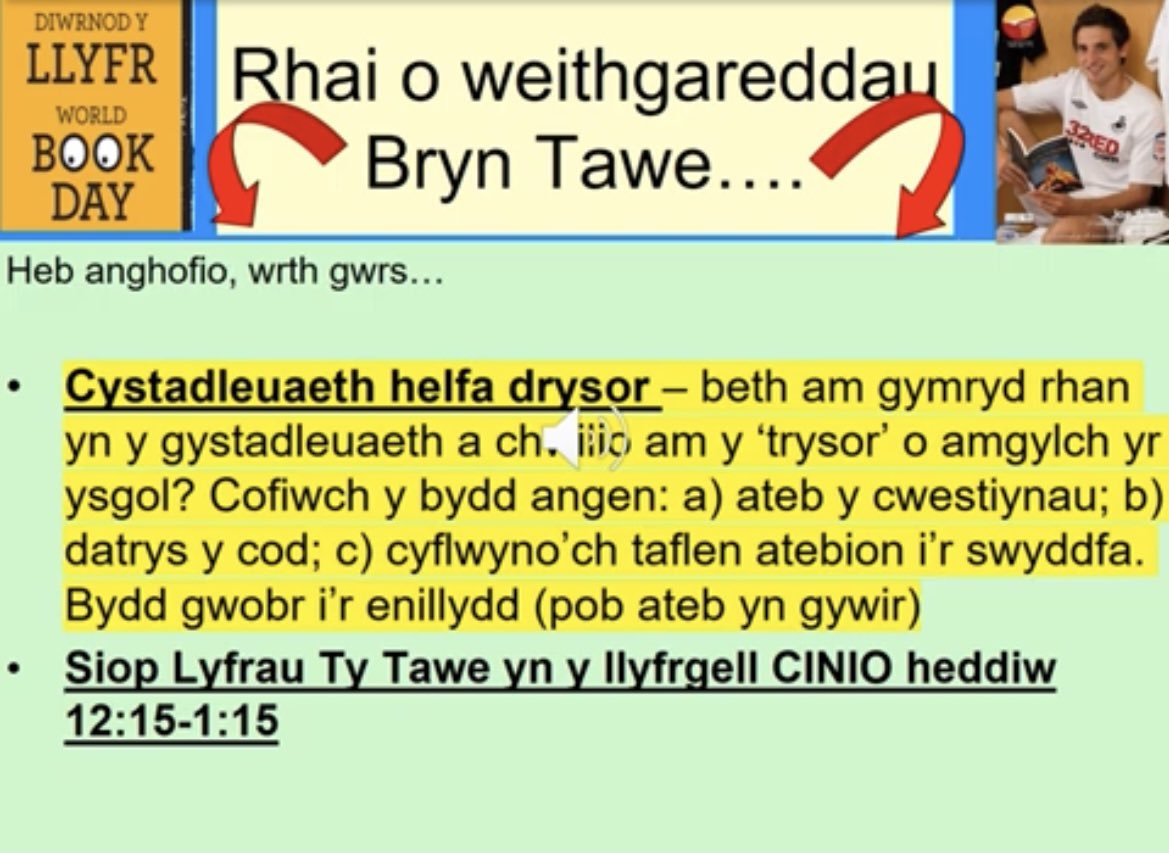 Rhai o weithgareddau Bryn Tawe i ddathlu Diwrnod y Llyfr heddiw. Diwrnod i’r brenin #dimffrindtebygilyfr #dysgwyruchelgeisiolagwybodus