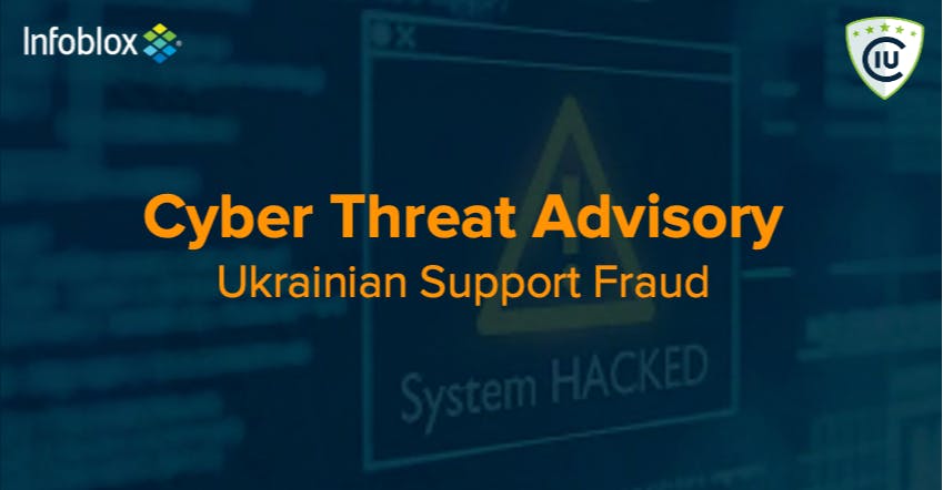 Cyber Threat Advisory: Watch out for these top Ukrainian support scams online. Technical details and analysis from the <a href="/Infoblox/">Infoblox</a> Cyber Intelligence Unit: ⚠️ 🇺🇦

#infobloxthreatintel #ukrainesupport #ukraine #threatintelligence bit.ly/3hyyyYz