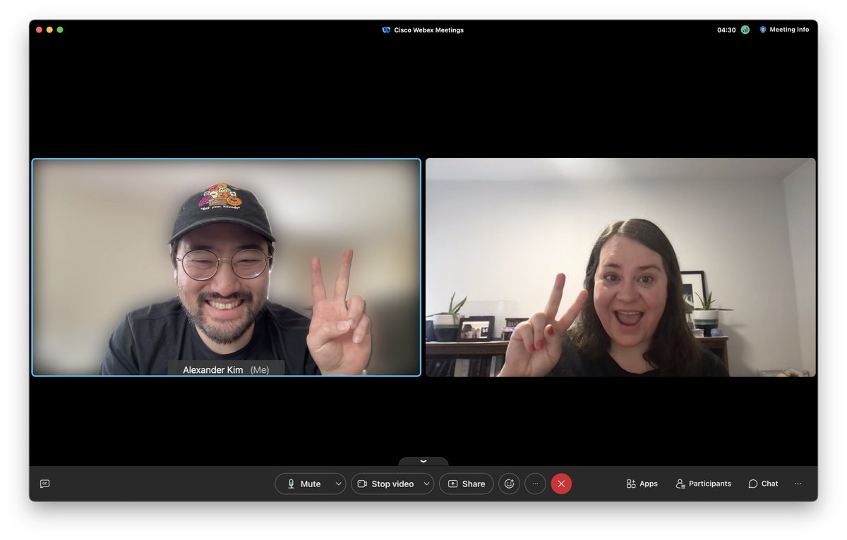 It's been over 9 years since @kgardnr last worked together at <a href="/flavorpill_nyc/">Flavorpill NYC</a> but here we are on our first official 1:1 meeting on the same team at <a href="/Apple/">Apple</a>