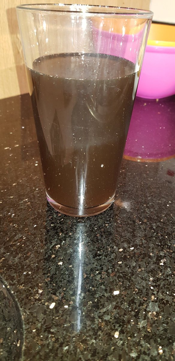 lindasm_'s tweet photo. Our water in West Clare today is black, and this is an ongoing problem. @IWCare @IrishWater I am due a baby soon - how am I supposed to safely make him or her a bottle or wash their clothes? The water pipes need to be flushed more frequently. Please fix this. https://t.co/uTAFIIniMD