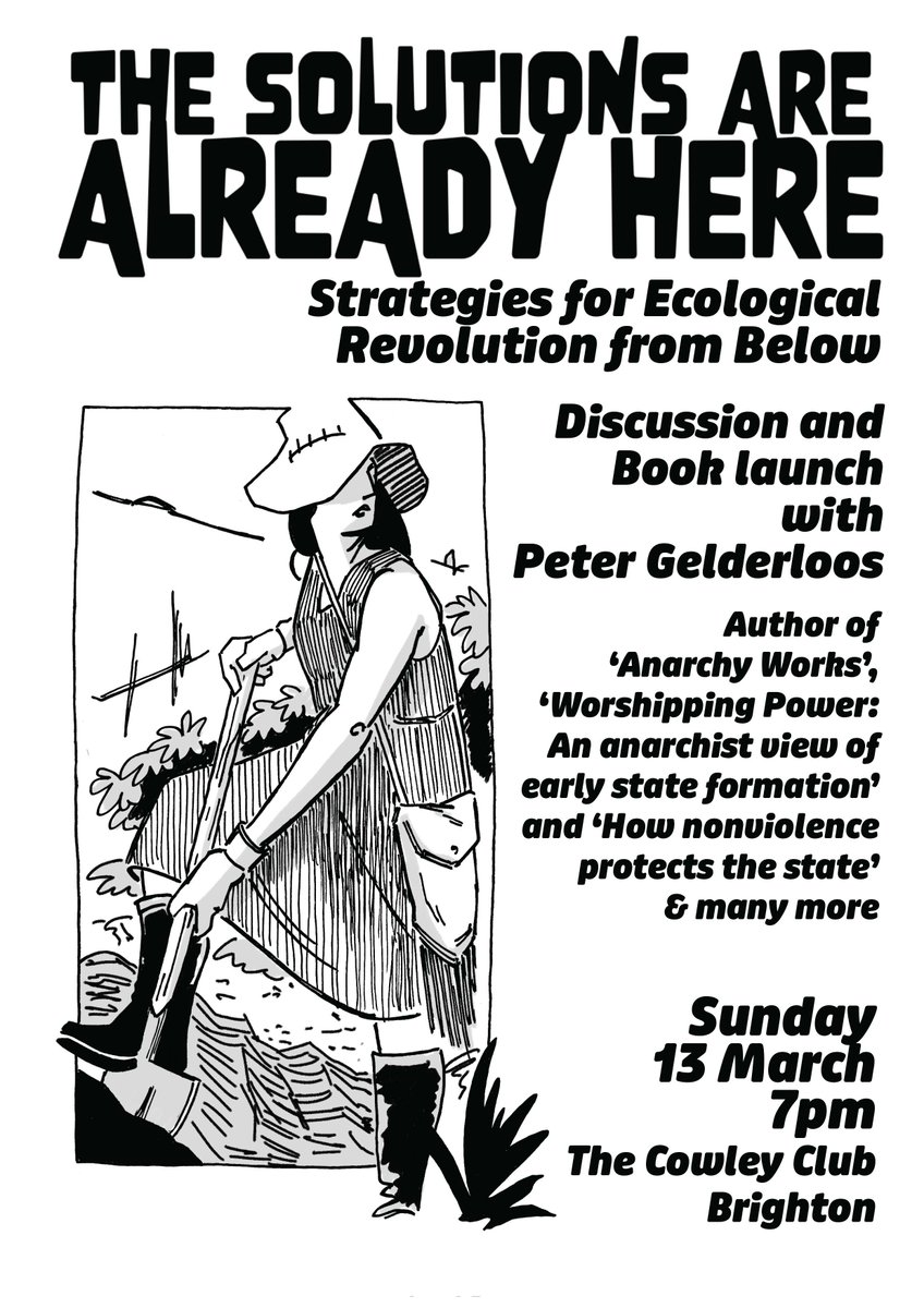 @PeterGelderloos is coming to #Brighton to talk about his new book 'The solutions are already here: tactics for ecological revolution from below'!😻We're excited to announce 2 events: SUN 13.3. 7pm at @cowleyclub to discuss & hear/movements that r challenging ecocide, capitalism