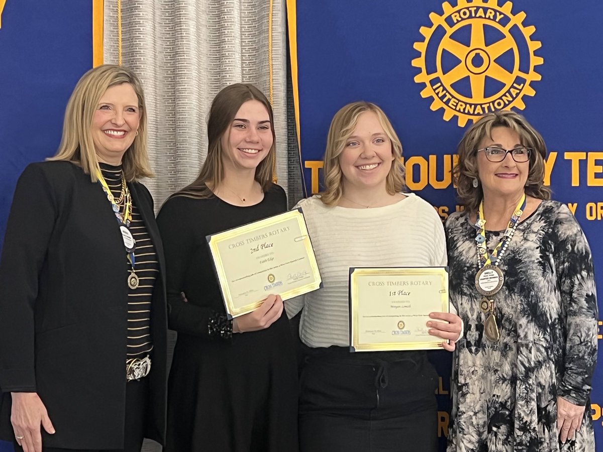 ArgyleISD's tweet photo. Congratulations to Morgan Lemish and Faith Edge for winning 1️⃣st and 2️⃣nd place in the Four-Way Test Award contest with the Rotary Club! 

Outstanding job 👏🏼👏🏼 by these two Argyle High School students! 🦅 https://t.co/yOVzNDgyOT