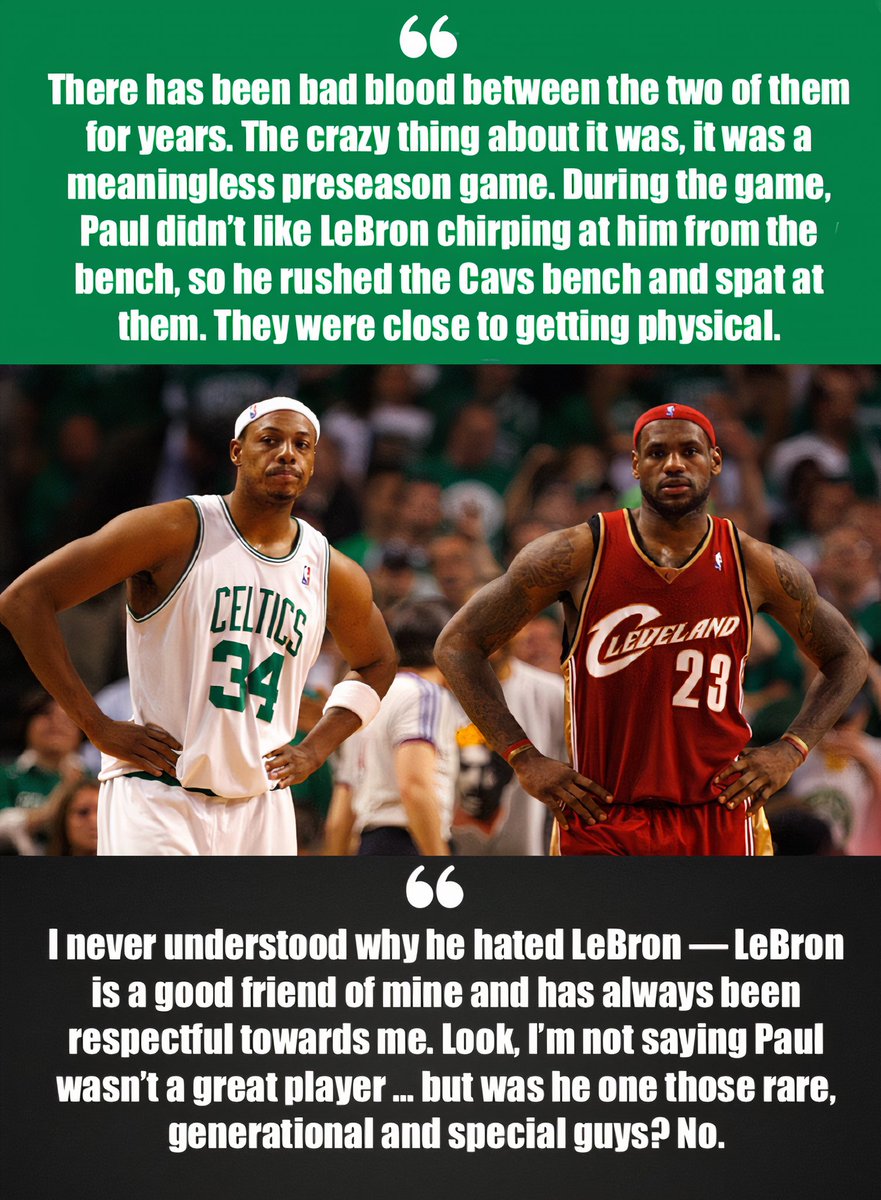 lakeshow4lyfe93's tweet photo. Former Celtics big man Glen Davis recalls what ignited the feud between Paul Pierce and LeBron James, and had a few choice words about his former teammate (via @BallsackSports) https://t.co/be9y6K9n60