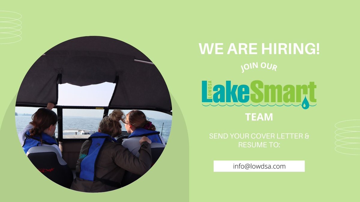 LOWDSAssoc's tweet photo. The deadline for LakeSmart applications closes on March 6th. Don't miss out on this opportunity. Apply Now!
Visit here for the full job description: https://t.co/JEI0o9DRsC
#LakeSmart #Ontario #SummerJob #lakelife https://t.co/CwMGjtlNW7
