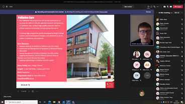 Thank you Alex for sharing your experience about the #MSc programme in #palliativecare at our open evening event this evening! Find out more about our course starting this September here: kcl.ac.uk/study/postgrad…