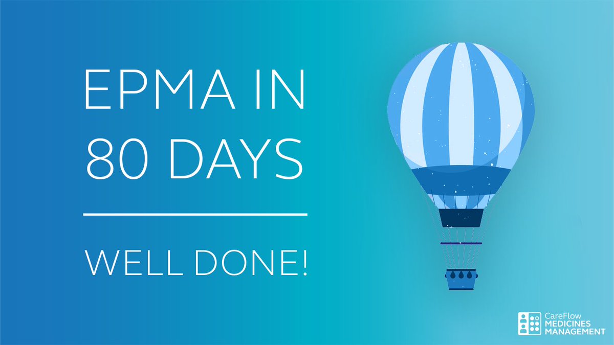 CareFlowMM's tweet photo. Today marks the last area in the Phase 1 roll out of EPMA at @barnshospital!
 
That means that 80% of the hospital are completely live on #CareFlow #EPMA all in 80 working days since kick off!

Congratulations to all involved on this fantastic project 🎈

#TheSkysTheLimit #HEPMA https://t.co/XbB6vVsQSj