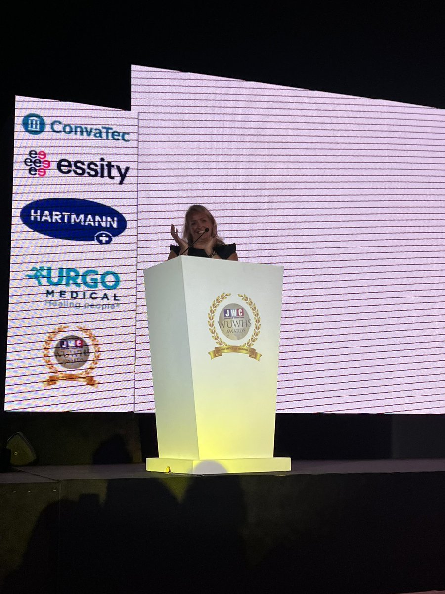 The next category is Wound Hygiene Implementation, sponsored by <a href="/ConvaTecWoundUK/">ConvatecWoundUK 💜</a>. The brilliant Rachel Torkington-Stokes, Director of Medical Affairs and Advanced Wound Care at ConvaTec, announces the top-3 finalists #WUWHS2022 <a href="/JWCeditor/">Journal of Wound Care</a>