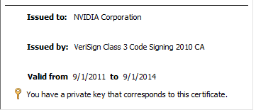 nvidia code signing certificate