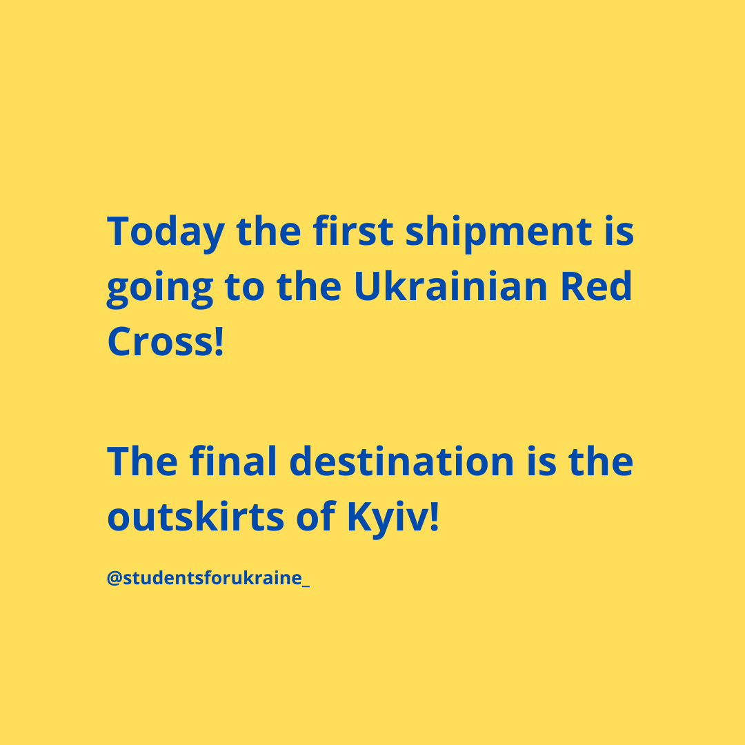 Student4Ukraine's tweet photo. could not be more overwhelmed with all the support and help we have received ❤️❤️#donations #shipment #news @RedCrossUkraine https://t.co/HL0rwu9YHe