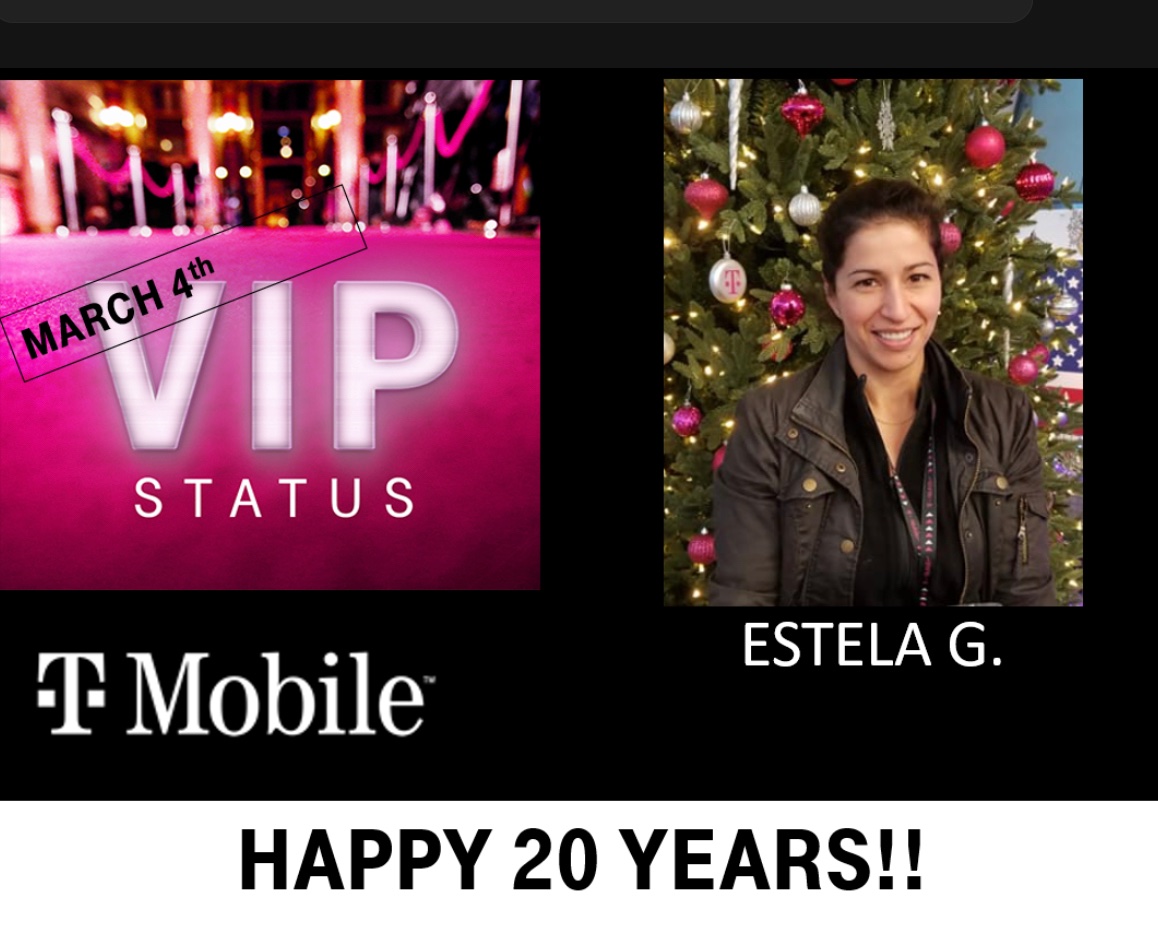 Happy 20th Magentaversary, Estela! You’re a phenomenal asset here, congratulations on this milestone.