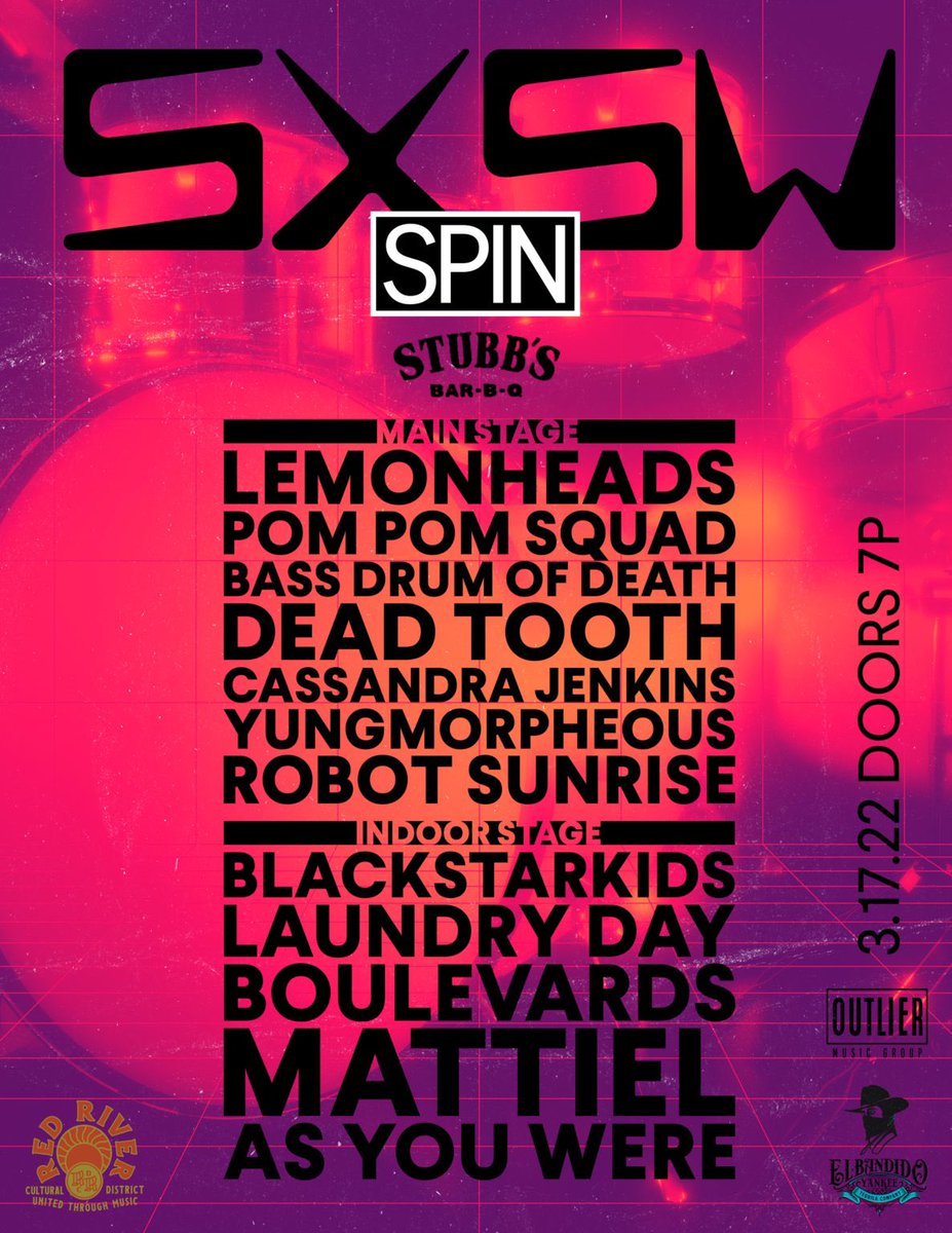 We’ll be headlining @SPIN’s official @sxsw showcase at @StubbsAustin on 17th March