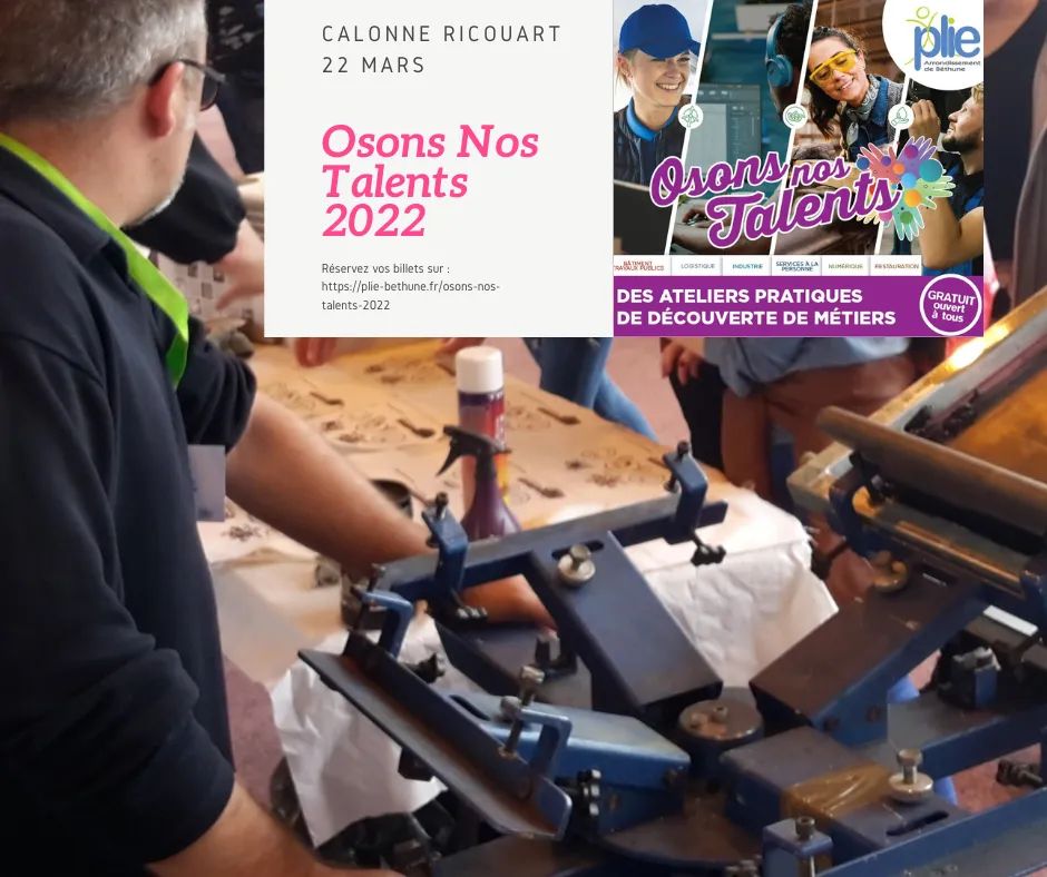 𝗭𝗼𝗼𝗺 - Venez découvrir les métiers du numérique, informatique, infographie, bureautique, signalétique et impression avec Passeport.Forma AFP2i Simplon Béthune Pôle emploi Béthunois à 𝘾𝙖𝙡𝙤𝙣𝙣𝙚 𝙍𝙞𝙘𝙤𝙪𝙖𝙧𝙩 𝙡𝙚 22 𝙈𝙖𝙧𝙨 2022
plie-bethune.fr/osons-nos-tale…