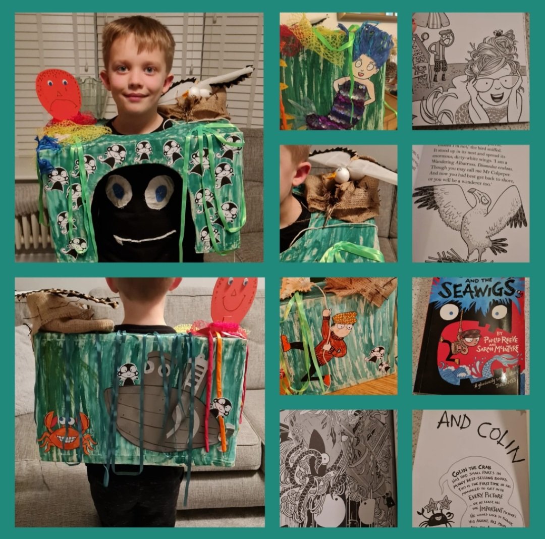 RachelEast18's tweet image. #WorldBookDay #oliverandtheseawigs CLIFF the rambling Isle from the fantastic book Oliver and the Seawigs. We had great fun making the costume. @jabberworks
