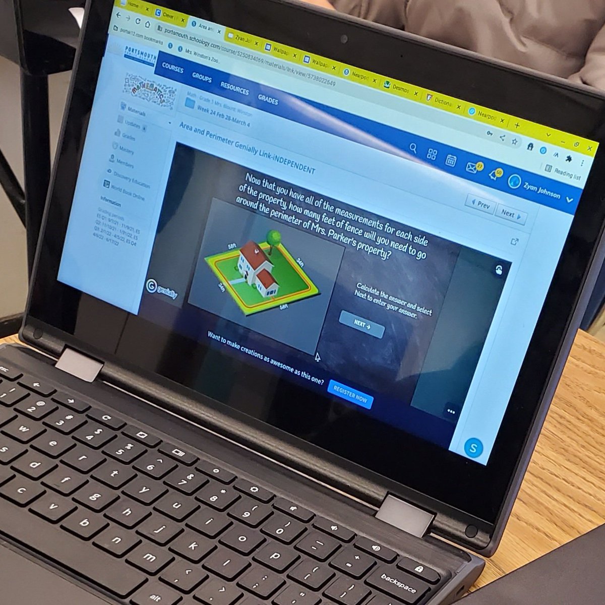 Lee Beamon (@smallblocktech) on Twitter photo Had a really nice time working with Mrs. Blount's 5th grade class figuring out the measurements of shapes in the hallway and then using Genial.ly and Google Slides to work on perimeter.
<a href="/jennthomas75/">Jennifer Thomas</a> <a href="/JolleyLa/">LaKesia Jolley-Foster</a> <a href="/PortsVASchools/">Portsmouth Schools</a> <a href="/ebracyPPS/">Dr. Elie Bracy III</a> Had a really nice time working with Mrs. Blount's 5th grade class figuring out the measurements of shapes in the hallway and then using Genial.ly and Google Slides to work on perimeter.
<a href="/jennthomas75/">Jennifer Thomas</a> <a href="/JolleyLa/">LaKesia Jolley-Foster</a> <a href="/PortsVASchools/">Portsmouth Schools</a> <a href="/ebracyPPS/">Dr. Elie Bracy III</a>