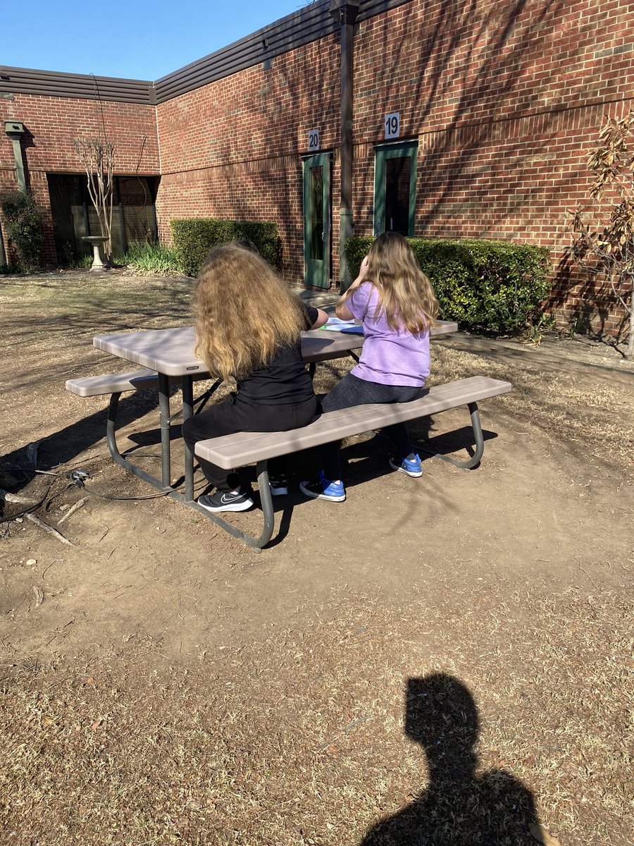 A week ago we were home because of ice and freezing temps. Today the weather was so nice, we just HAD to do math outside! 😌 #texasweather