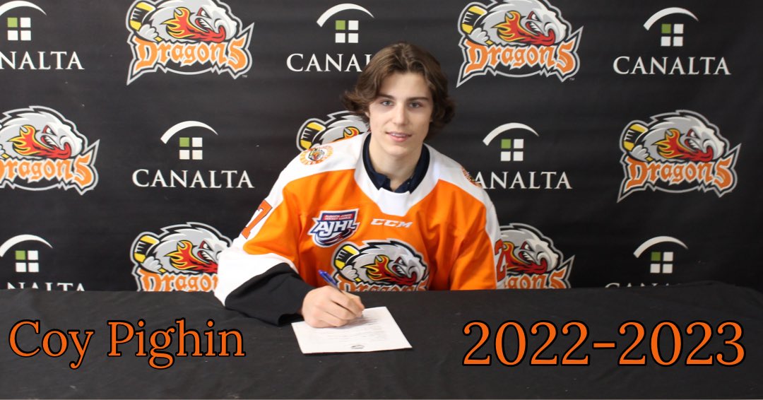 Dragons are excited to announce the signing of forward Coy Pighin for the 2022-2023 Season! 

Welcome Coy!

Full story here: drumhellerdragons.ca/media-centre/n…