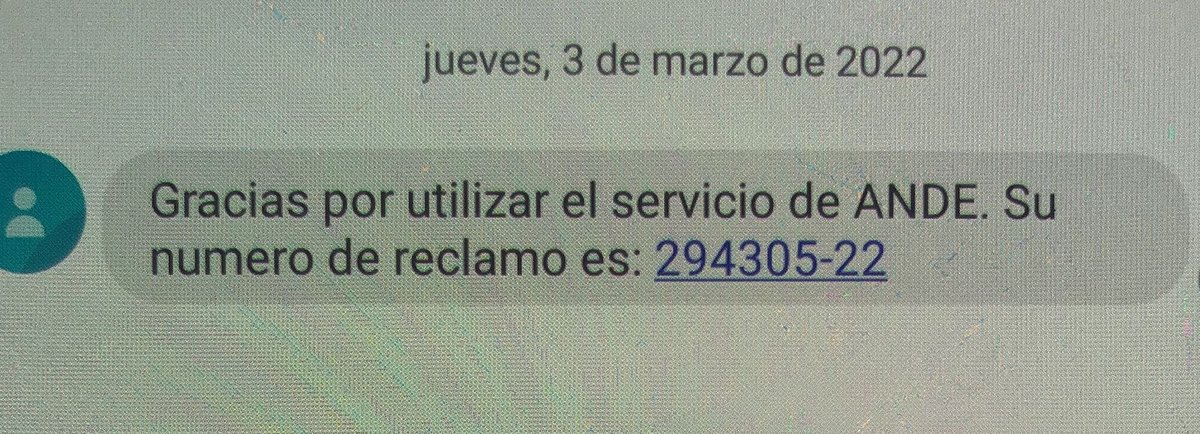 IlusionCaceres's tweet photo. @ANDEOficial Dos números de reclamos https://t.co/50dhgsbZpt