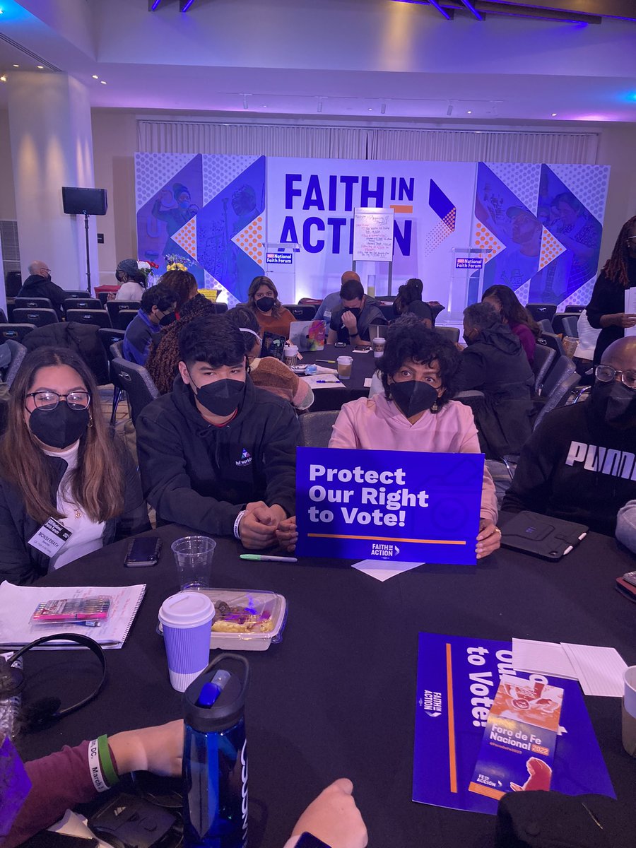 #FaithForum2022 - We pledged to #organize against- Voter suppression: A strategy used to influence the outcome of an election by discouraging or preventing specific groups of people from voting. @FIAnational @LaRed_FIA @POTUS @rabbijonathan @VoteRunLead @CivilRights @ACLU