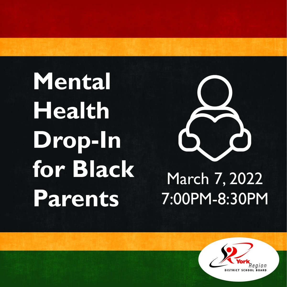 On Monday, March 7, #YRDSB will be hosting a virtual Mental Health Drop-In for Black Parents. 

This is an opportunity for parents to hear and
learn about ways to promote and sustain positive mental wellness for their children. www2.yrdsb.ca/mental-health-…

#BlackMentalHealthWeek